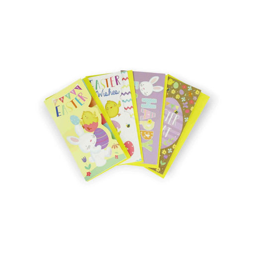 Picture of EASTER MONEY WALLETS WITH GLITTER FINISH - 4 PACK